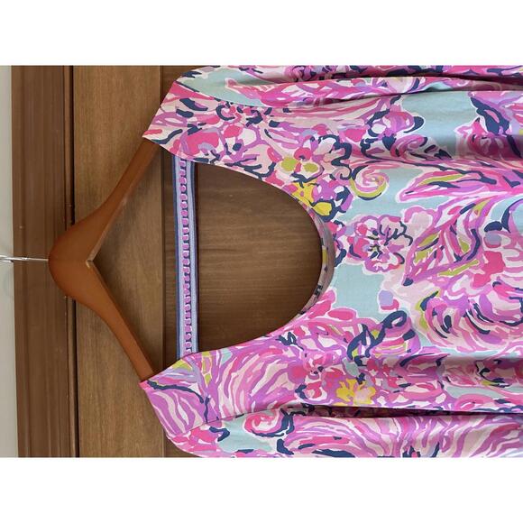 Lilly Pulitzer Emma Open Back Dress in Serene Blue Big Escapade Women’s Small - Picture 6 of 13